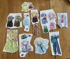 Rare Lot Of 11 Children s Outfits Uncut Different Names 40s Vintage Paper Dolls