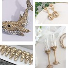 2052pcs Golden Rhinestones For Nails 72pcs Multi Shapes Crystals