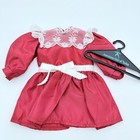 American Girl Samantha s Cranberry Party Dress With Stockings For 18  Doll Vtg