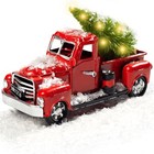  Christmas Red Truck Decor  Vintage Red Metal Pickup Truck Car Model For Home 