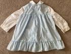 Polly Flinders Vtg Hand Smocked Light Blue Long Sleeve Dress Sz T3  Read