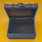 Vintage Wooden Treasure Chest With Leather   Metal Accents Pirate Storage Box