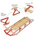 Children 54  Wooden Snow Sled W metal Runners  Steering Bar Steering Snow Slider
