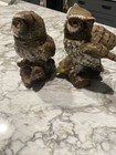 Pair Of Ceramic 5 Inch Vintage Owl Figurine Set Lot