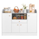 Kitchen Storage Cabinet Sideboard Buffet Cupboard With Drawer doors open Shelf 