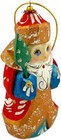 Handmade Painted Carved Wooden Santa Claus Christmas Tree Ornament 3 3 4 In
