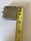 Antique Victorian Silver Plate Vesta Case Match Safe  Fob 1 3 4 -chevron-no Mono