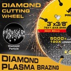 3 diamond Cut Off Wheel 3 8 arbor For Angle Grinder Metal Disc Wet Dry 5000 cuts