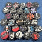 80s Goth Post Punk Bands 1 25  Pinback Buttons Set 30 Pins  Retro Darkwave Music