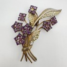 Vintage Signed Crown Trifari Sterling Flower  Dress Clip Read