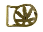 Solid Brass Buckle Hemp Leaf Engraved Buckle Fits Up To 1-3 4  Wide Belt