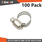Labwork 100 Pack 3 8in - 1 2in Adjustable Drive Hose Clamps Fuel Line Worm Clip