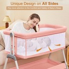 Angelbliss Baby Bassinet Bedside Crib W storage Basket   Wheels  Easy Fold