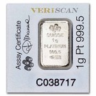 Pamp Suisse Lady Fortuna 1 Gram  9999 Platinum Bar In Assay   Premium Swiss Pt