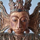 Antique Carved Gilt Wood Burmese Jambupati Buddha