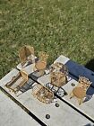 Vintage Gilt Metal Miniature Dollhouse Furniture Wirework Gold Gazebo Chairs