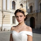 Dqwtb 1pc Tea Party Fascinator Headband For Women Mesh And 0-1  Champagne