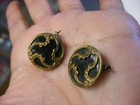 Antique Vtg Sewing Notions - 2 Victorian Button Converted To  Pin Brooch  b361
