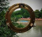 24 porthole Window Canal Boat Glass Nickel Finish Ship Wall Designer Decorative