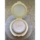 Vintage Unused Coty Pressed Powder Compact Honey Beige Orange Gold Floral Mirror