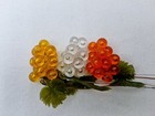 Vintage Lucite Acrylic Minature Grape Clusters White Yellow Orange 1960 s