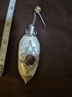 Vintage Mother Of Pearl And Silver Snuff Bottle Necklace