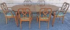 Vintage Antique Old Bernhardt Colonial Solid Wood Dining Room Set Table 6 Chairs