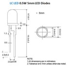 0 5w 1-chip 5mm High Power White Led 53000mcd 0 5 Watt 5mm White Led  10 Pcs 