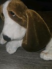 Hush Puppies Basset Hound 12  Plush Dog Stuffed Animal Laying By Applause Vtg