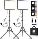 2-pack Photography Lighting Kit  25w Led Video Light Kit  2900-7000k Dimmable   