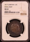 1817 Great Britain  george Iii  Silver Half Crown -ngc Ms62 - Exquisite Toning 