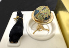 Vtg Estee Lauder Pleasures Globe Compact Solid Perfume Rhinestone 2001 Box Rare