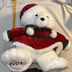 Set Of 2 2003 Christmas Dan Dee Collectors Choice Teddy Bear White 16   