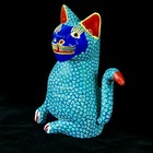 Cat Oaxacan Wood Carving  Margarito Melchor  Alebrije Figurine  Mexican Folk Art