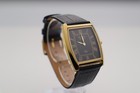 Vintage Seiko Barrel-tank Quartz Black Dial Men s Wrist Watch With Black Strap