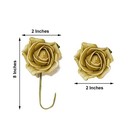 24 Gold 2  Mini Foam Rose Flowers Stems Wedding Events Decorations Supplies