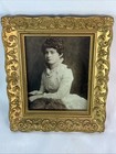 Antique Victorian Photo Of Lady 1886 In Vintage Gold Ornate Picture Frame Decor 