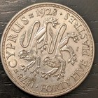 1928 Cyprus 45 Piastres