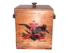 Vintage Antique Wooden Anheuser Busch Ice Bucket Wood Crate Box Chest W  Lid