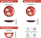 Plates And Bowls Sets 12 Pieces Kiln Changed Glaze Ceramic Dinnerware Set dishes