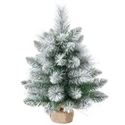 1 45ft Unlit Snow Flocked Artificial Holiday Christmas Tree Lights Full Hinged