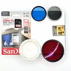 Camera Lens Filter Lot B w Nikkor Japan Case Nippon Memory Cards