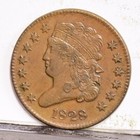 1828 Half Cent - 13 Stars - Au Details  Cleaned   55056-l 