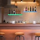 2x Led Liquor Bottle Display Shelf 32 Inch Acrylic Floating Lighted Bar Shelf