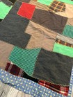 Vintage Handmade Crazy Wool Cotton Patchwork Quilt 60   s Great Design 82 X 65