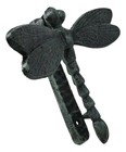 Cast Iron Verdi Green Auspicious Dragonfly Door Knocker With Strike Plate