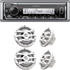 Kmr-m332bt Car   Marine Stereo   Plus 2x Kfc-1653mrw 6 5  2-way Marine Speakers 