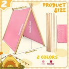 Wesnoy 6 Pack Teepee Tents Pink  Rose Red Indoor Outdoor Play