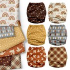 6 Pack Reusable Cloth Diapers 3 0 For Babies Girls Newborn  One-size Adjustab   