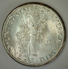 Bu 1944 D Mercury Dime Silver Brilliant Uncirculated 10 Cents Coin Toned Rim 10c
